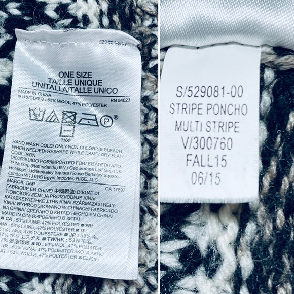 GAP One Size Multi Stripe Poncho - Picture 14 of 14